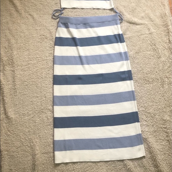 Multi stripe Two piece midi skirt set - Picture 4 of 6